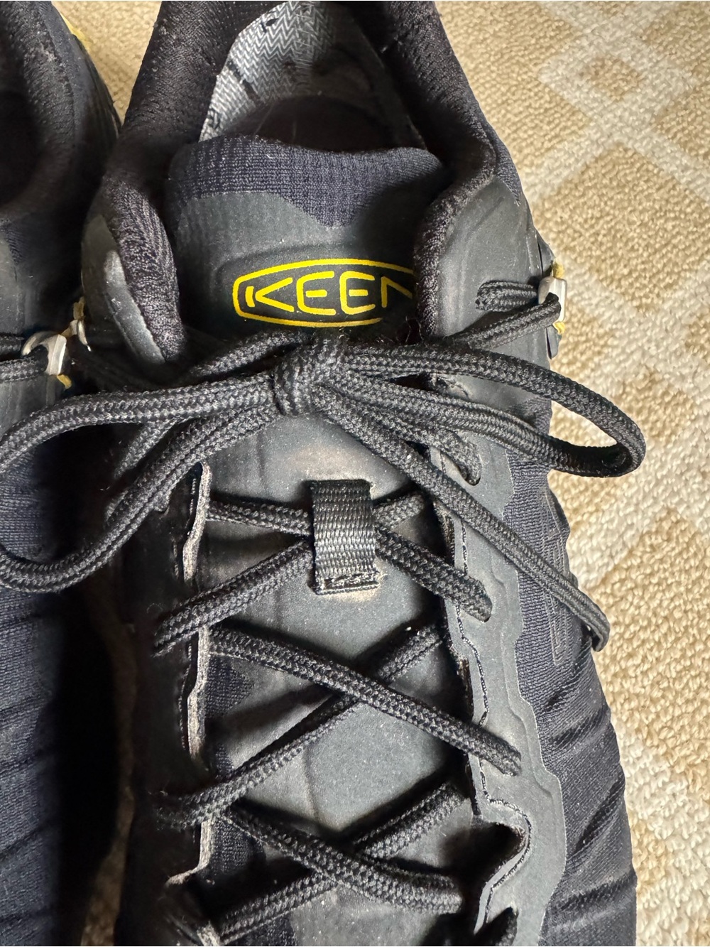 KEEN Venture Waterproof Hiking Trail Shoes Black Yellow Size 13 - Picture 12 of 15